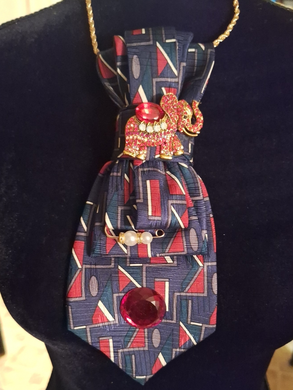 Saddlebred Upcycled Necktie Necklace